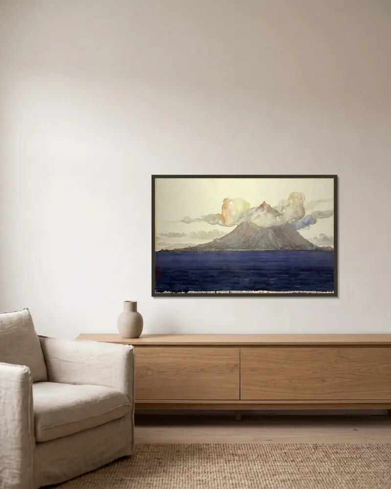 Mt. Pico, Azorerna av Cass Gilbert inramad på en vägg