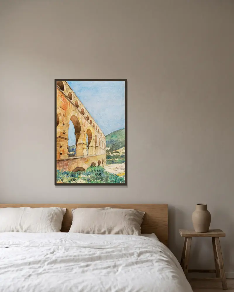 Pont du Gard, France av Cass Gilbert inramad på en vägg