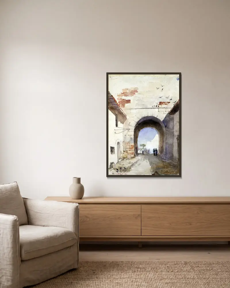 Porta San Paulo, Rome av Cass Gilbert inramad på en vägg