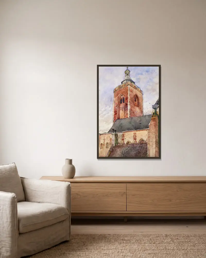 St. Martin’s Church, Utrecht, Holland av Cass Gilbert inramad på en vägg