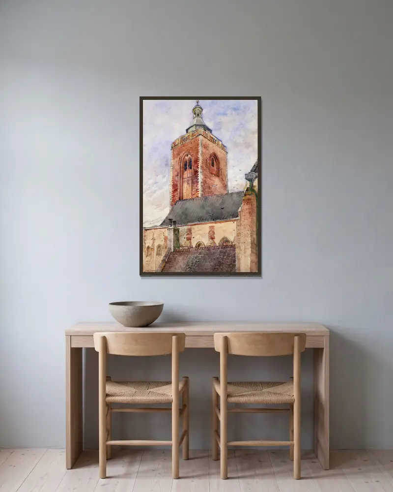 St. Martin’s Church, Utrecht, Holland av Cass Gilbert inramad på en vägg