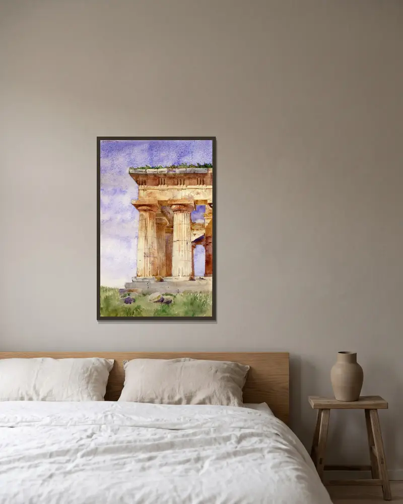 Neptunustemplet, Paestum av Cass Gilbert inramad på en vägg