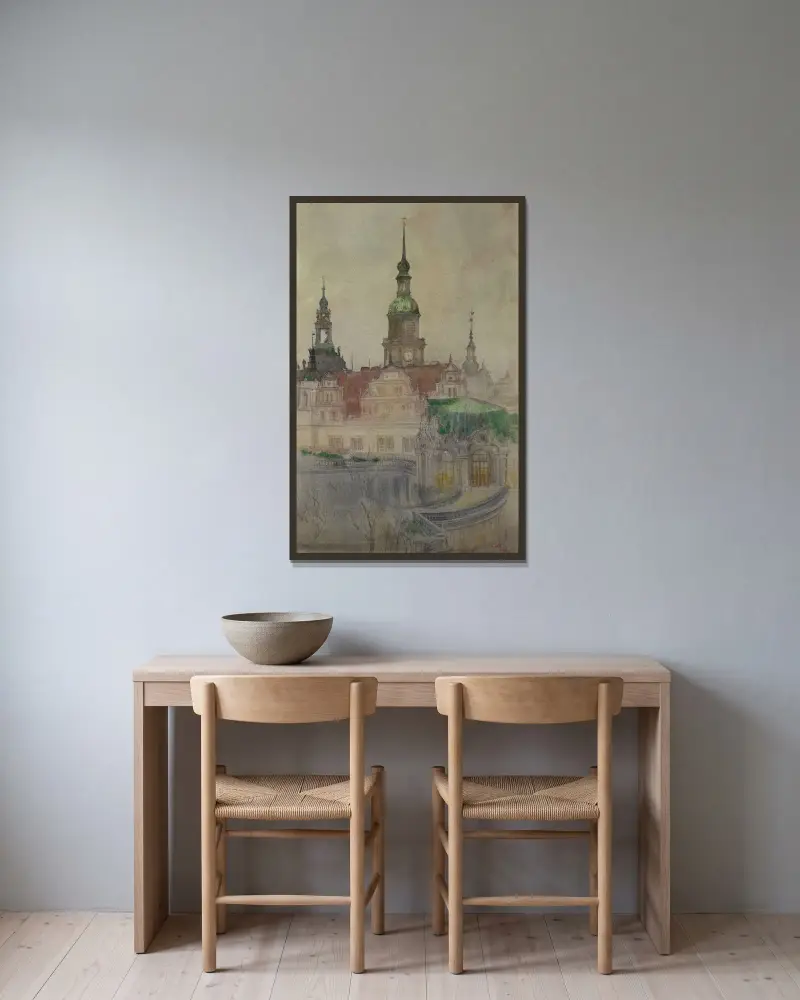 Zwinger-tornen, Dresden av Cass Gilbert inramad på en vägg