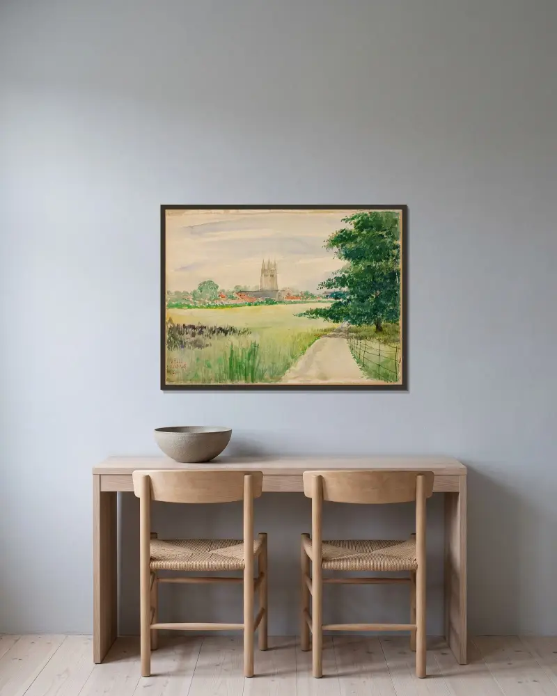 Wells Cathedral, England von Cass Gilbert gerahmt an einer Wand