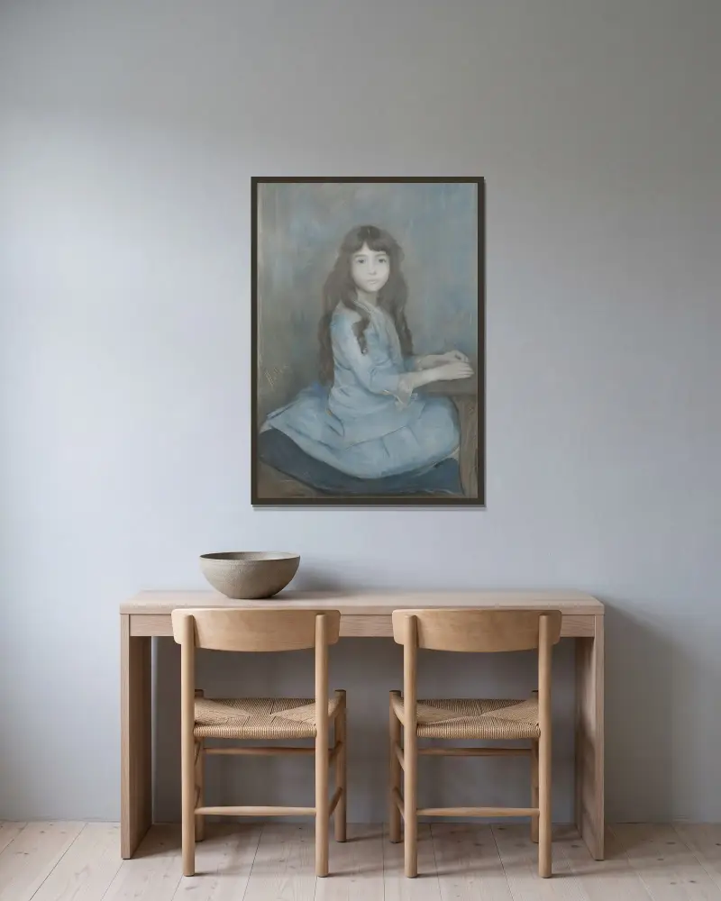 Mademoiselle Granier av Paul César Helleu inramad på en vägg
