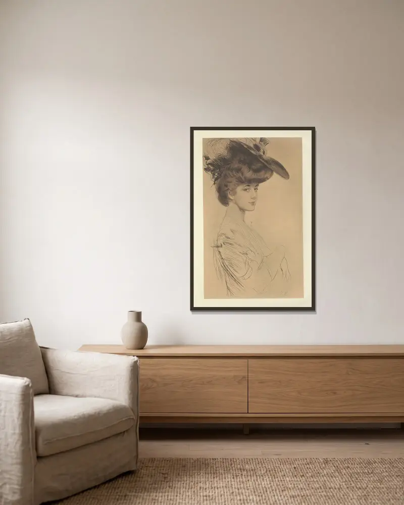 Miss Savory, Paul César Helleu w ramie na ścianie