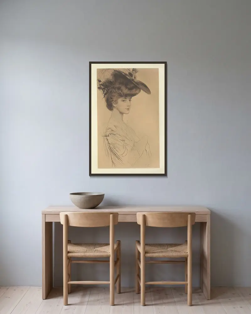 Miss Savory, Paul César Helleu w ramie na ścianie