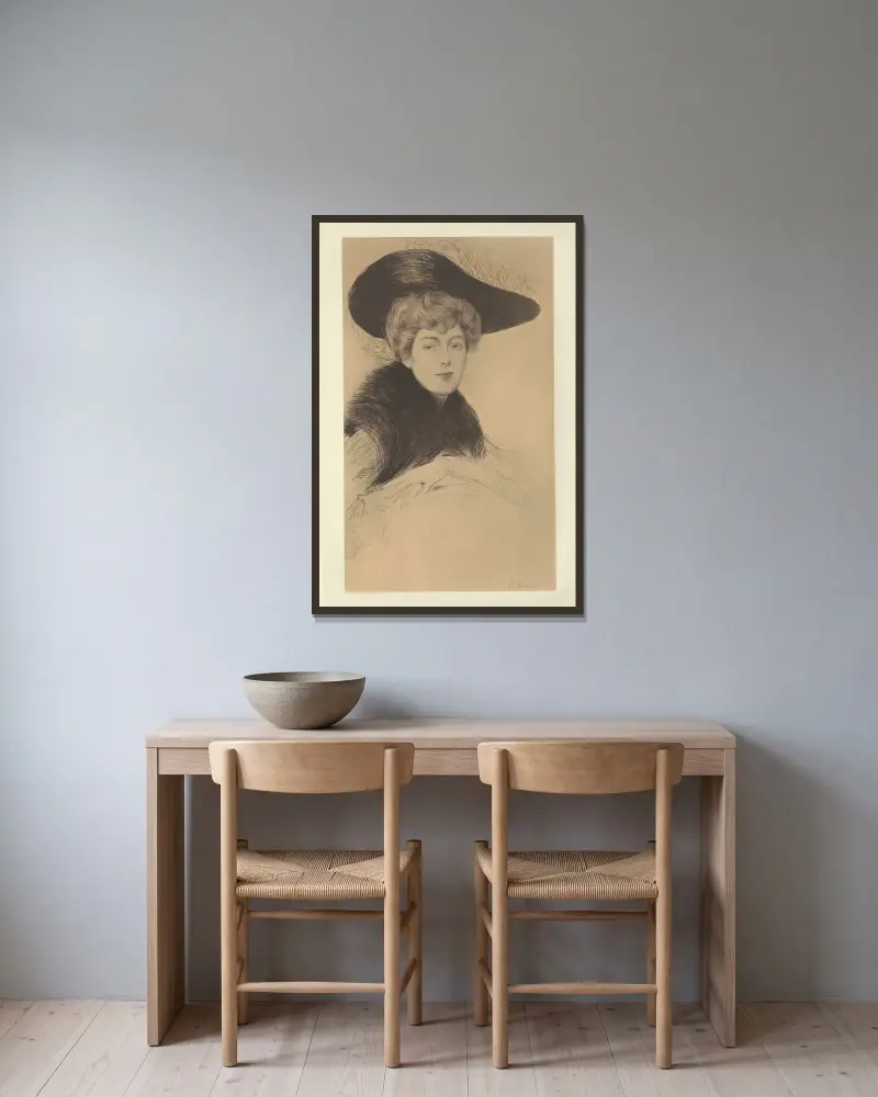 Mrs. Thomas von Paul César Helleu gerahmt an einer Wand