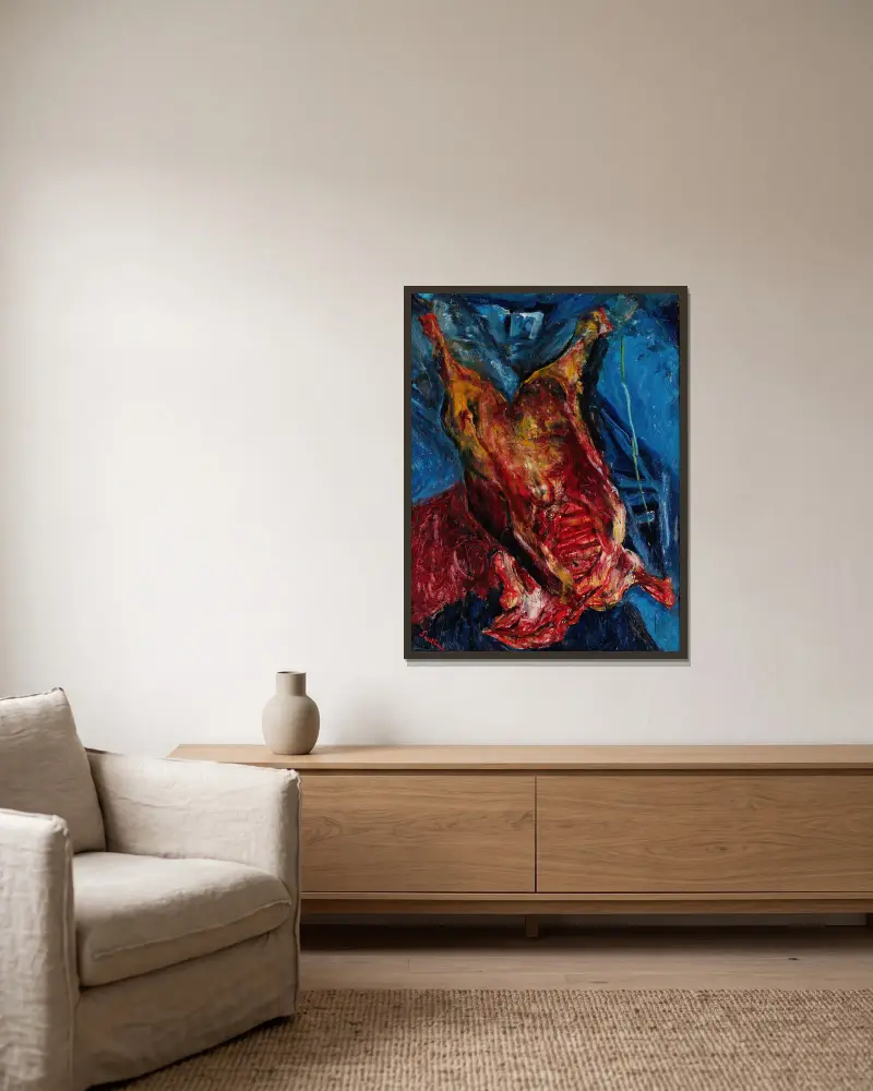 Geschlachteter Ochsenkörper, 1925 – Nr. 1 von Chaïm Soutine gerahmt an einer Wand