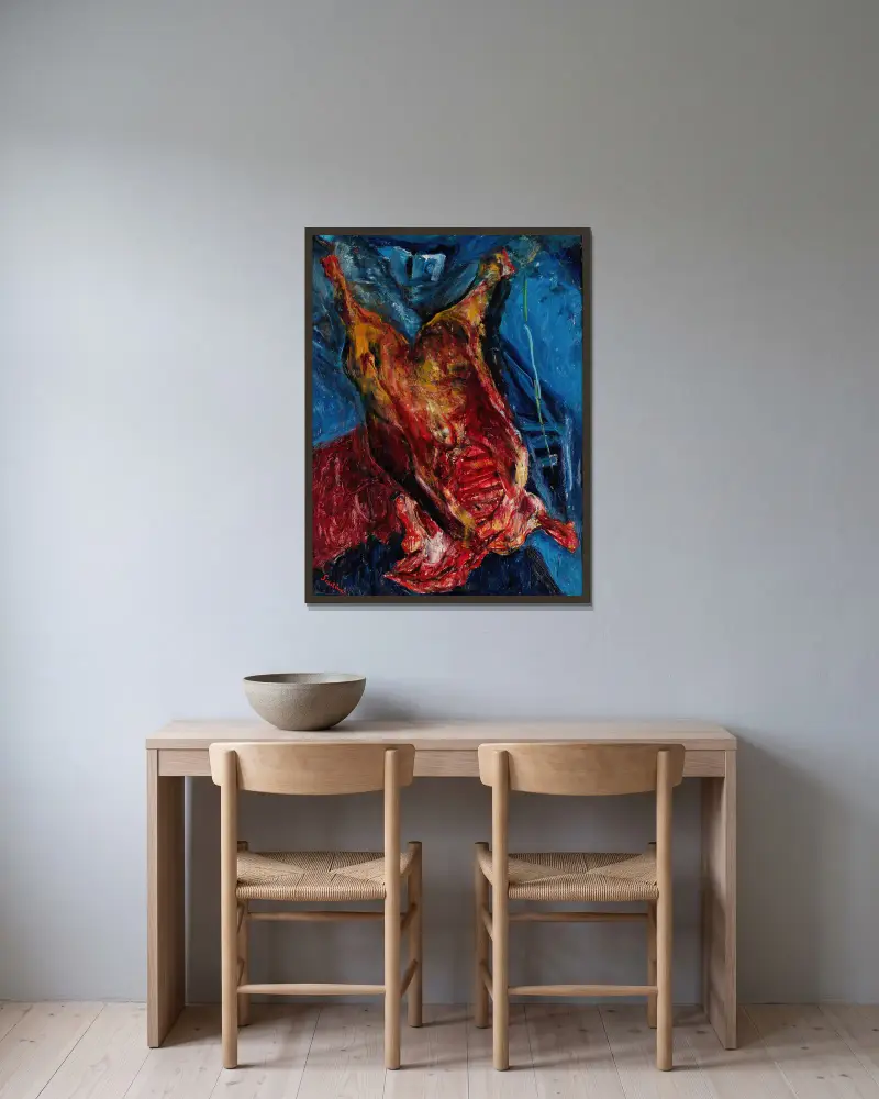 Geschlachteter Ochsenkörper, 1925 – Nr. 1 von Chaïm Soutine gerahmt an einer Wand