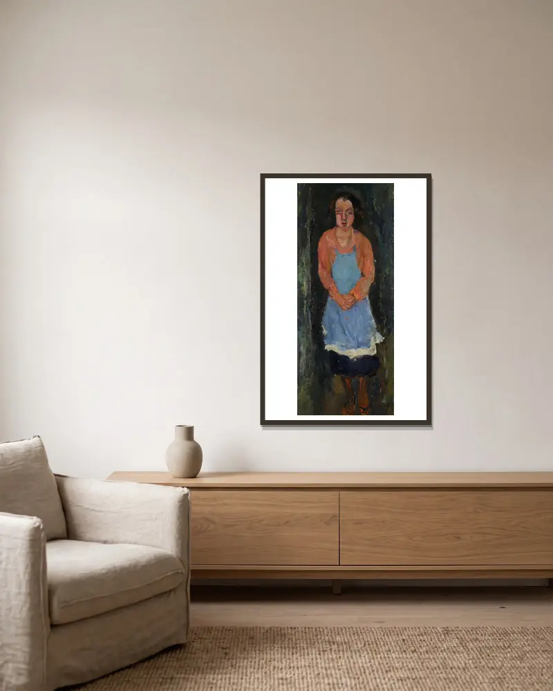 Kuchař v modré zástěře, Chaïm Soutine v rámu na stěně