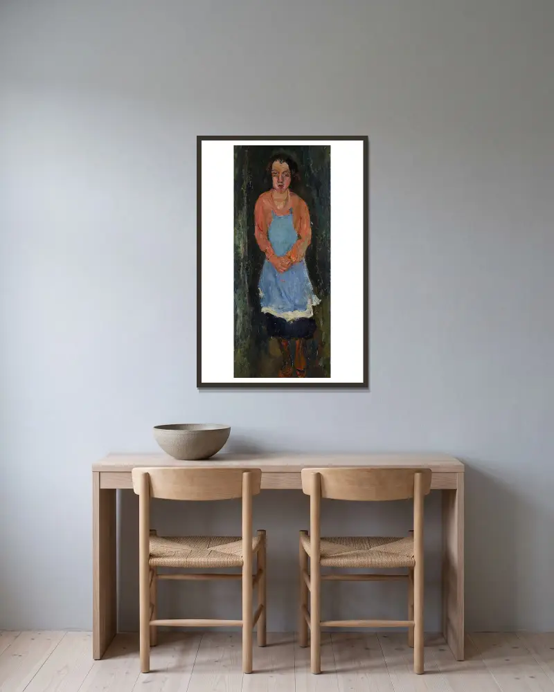 Kuchař v modré zástěře, Chaïm Soutine v rámu na stěně