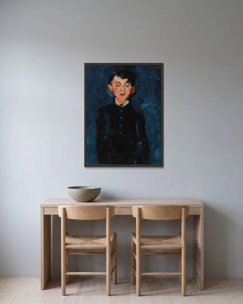 Der Jäger von Chaïm Soutine gerahmt an einer Wand
