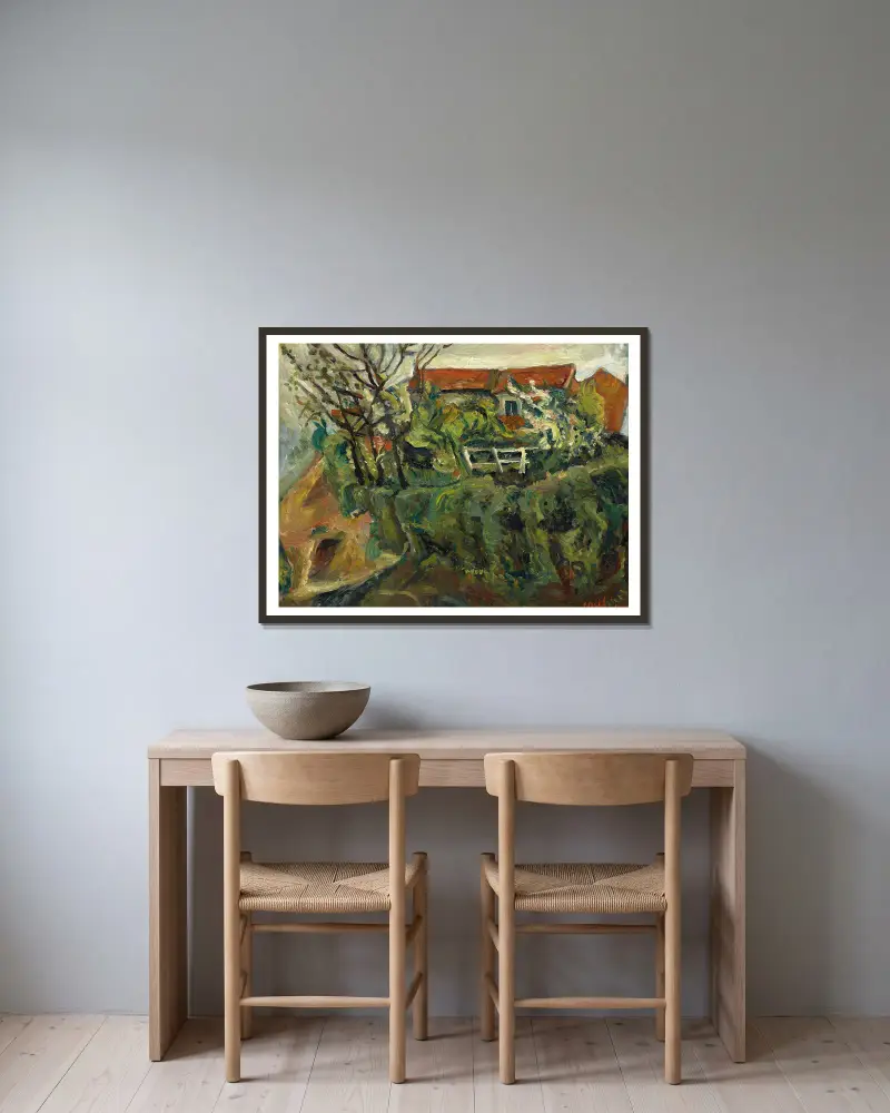 Domy v krajině, Chaïm Soutine v rámu na stěně