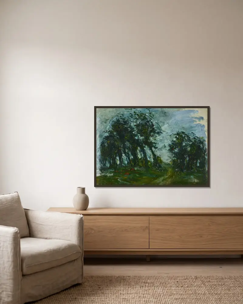 Landschaft – Nr. 1 von Chaïm Soutine gerahmt an einer Wand