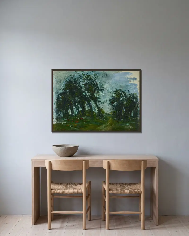 Landschaft – Nr. 1 von Chaïm Soutine gerahmt an einer Wand