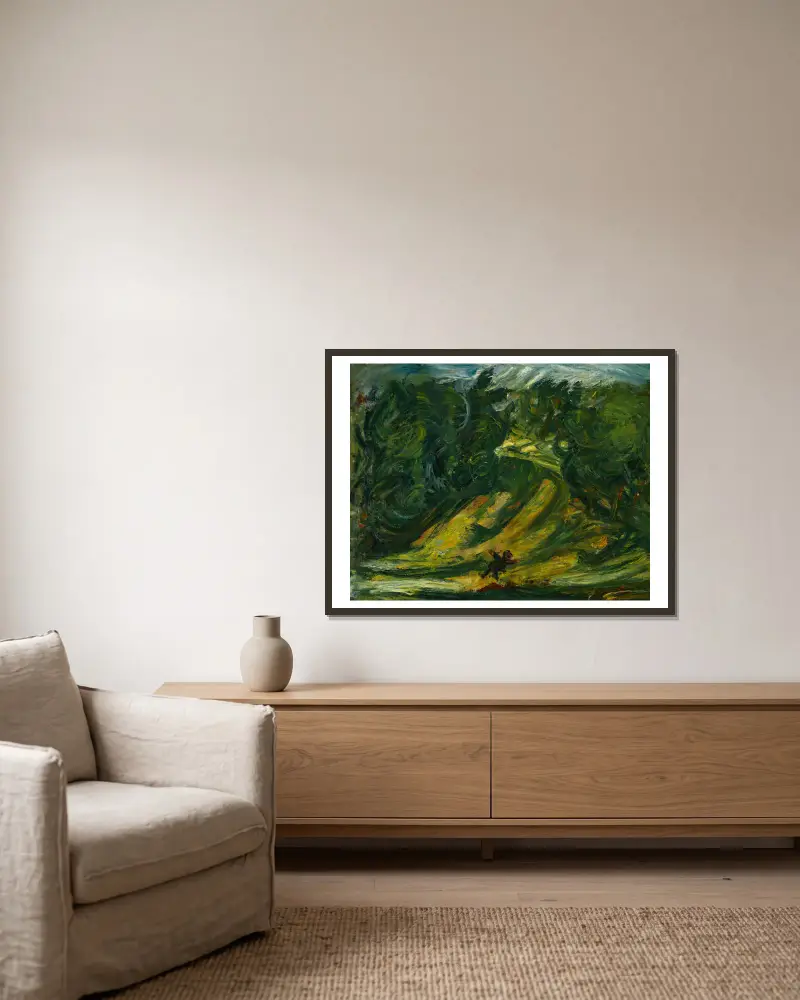 Landschaft, 1939 von Chaïm Soutine gerahmt an einer Wand