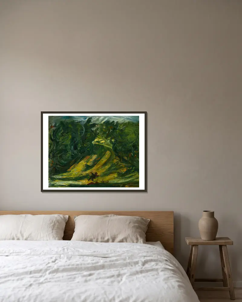 Landschaft, 1939 von Chaïm Soutine gerahmt an einer Wand