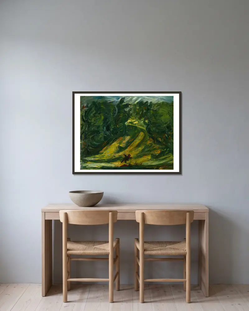 Landschaft, 1939 von Chaïm Soutine gerahmt an einer Wand