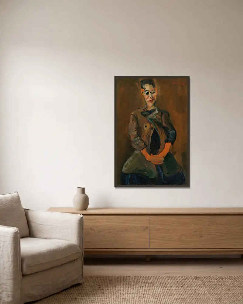 Portret młodego mężczyzny, Chaïm Soutine w ramie na ścianie