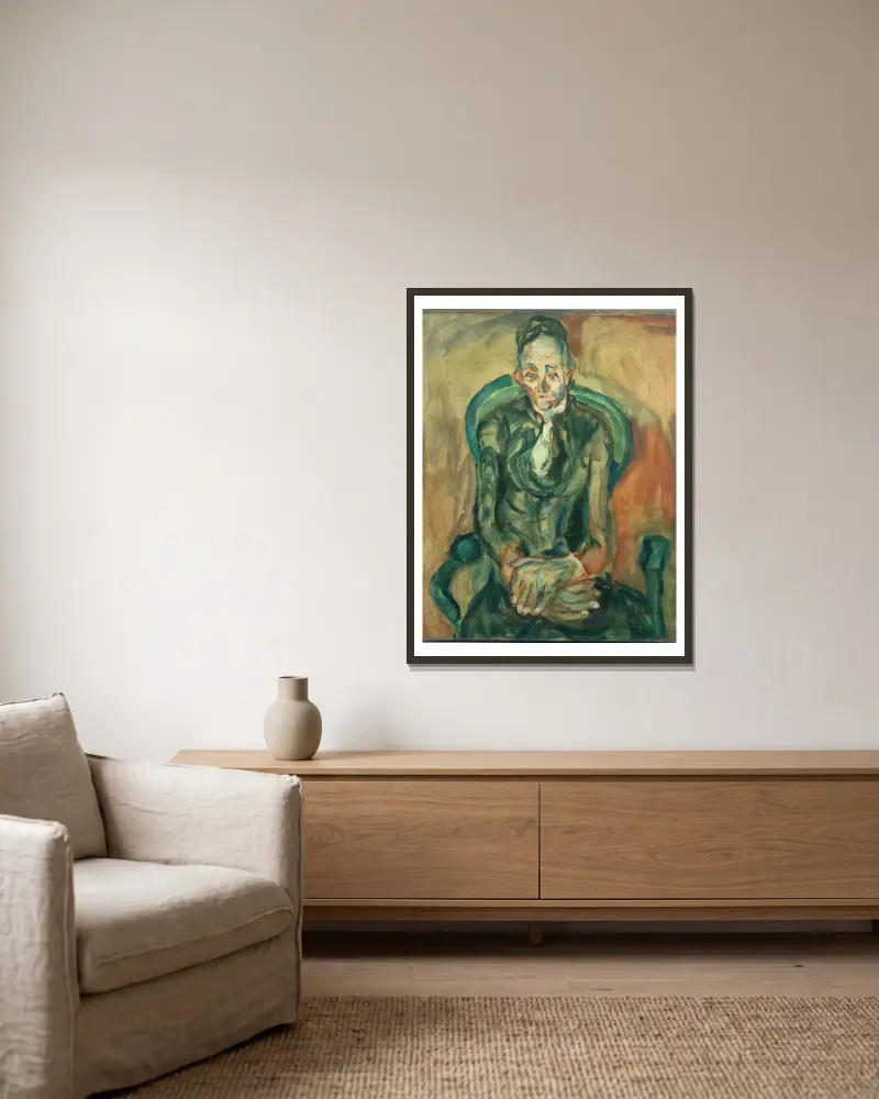 Sitzende Frau von Chaïm Soutine gerahmt an einer Wand