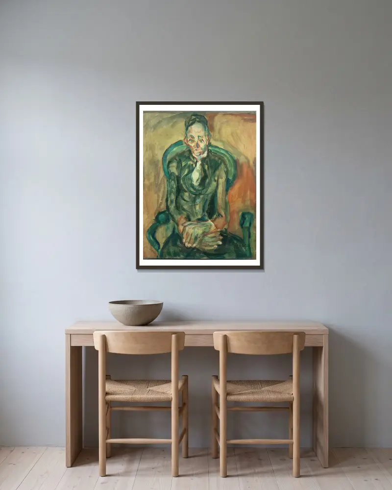 Sitzende Frau von Chaïm Soutine gerahmt an einer Wand