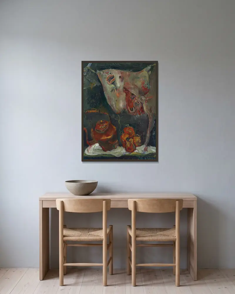 Zátiší s rejnokem, Chaïm Soutine v rámu na stěně