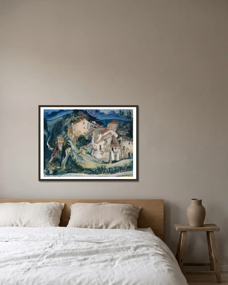 Blick auf Cagnes von Chaïm Soutine gerahmt an einer Wand