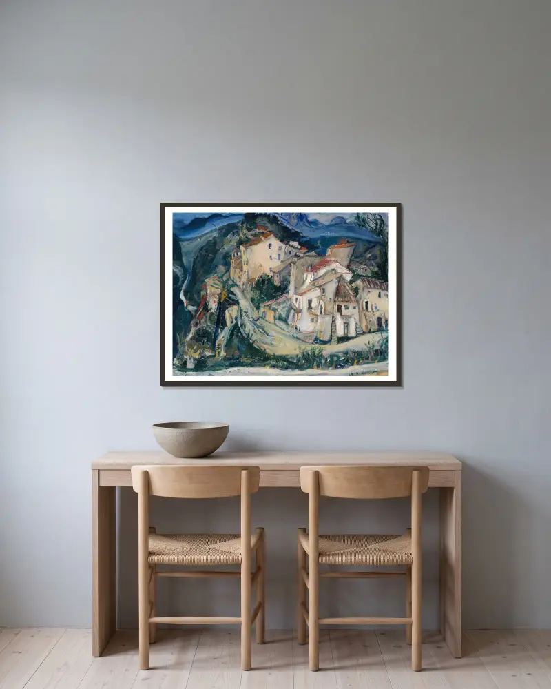 Blick auf Cagnes von Chaïm Soutine gerahmt an einer Wand