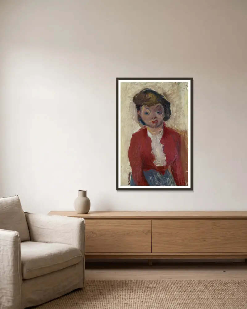 Young English Woman av Chaïm Soutine inramad på en vägg