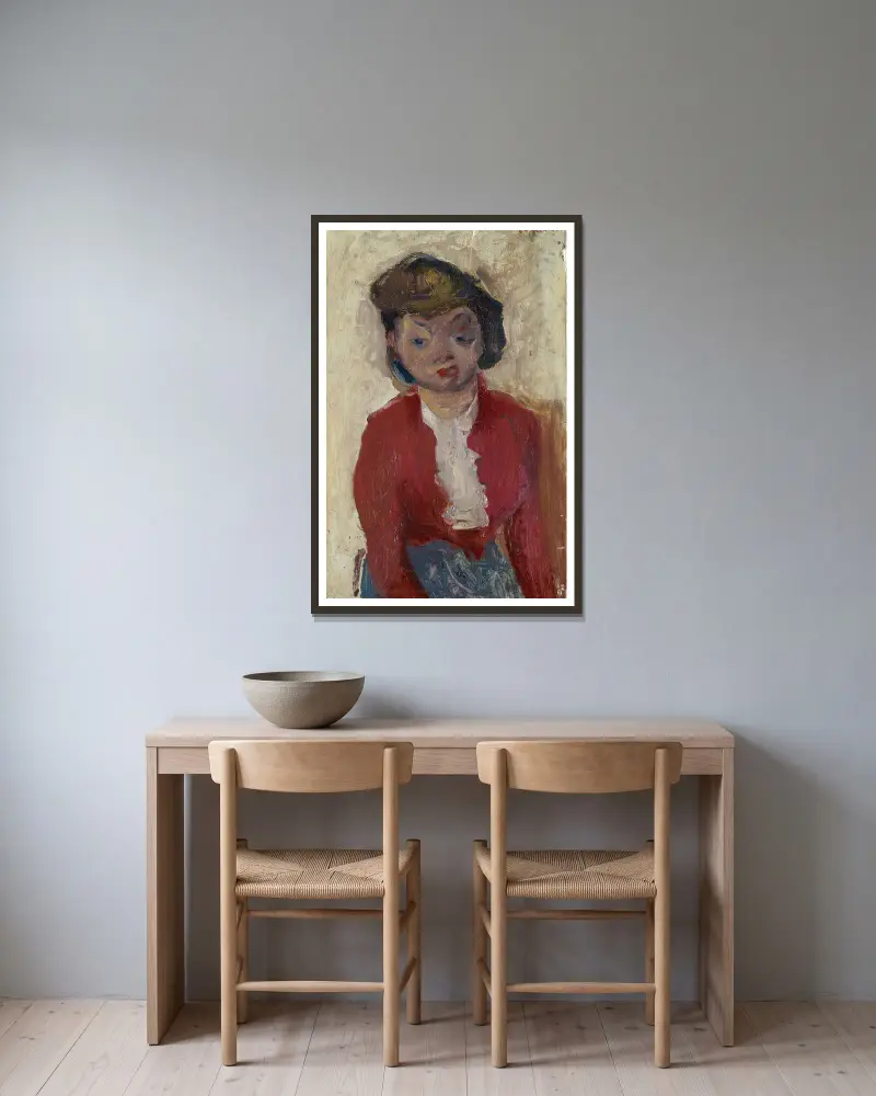 Young English Woman av Chaïm Soutine inramad på en vägg
