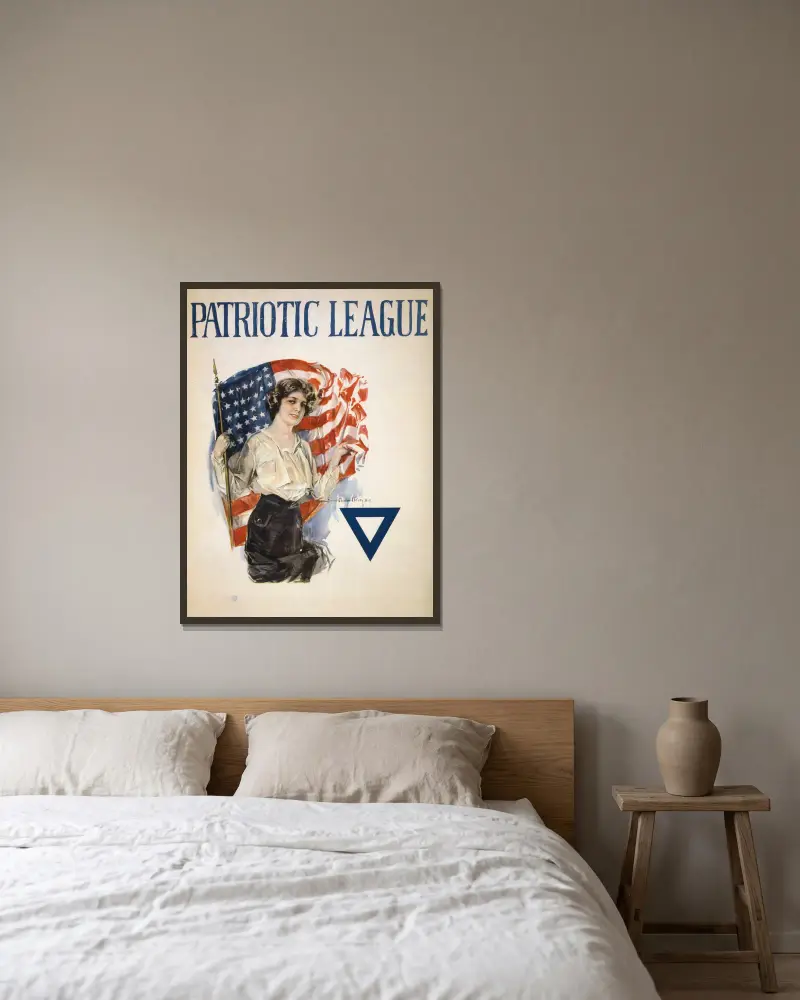 Patriotic League av Howard Chandler Christy inramad på en vägg