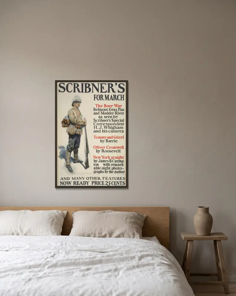 Scribner’s for March, Howard Chandler Christy v rámu na stěně