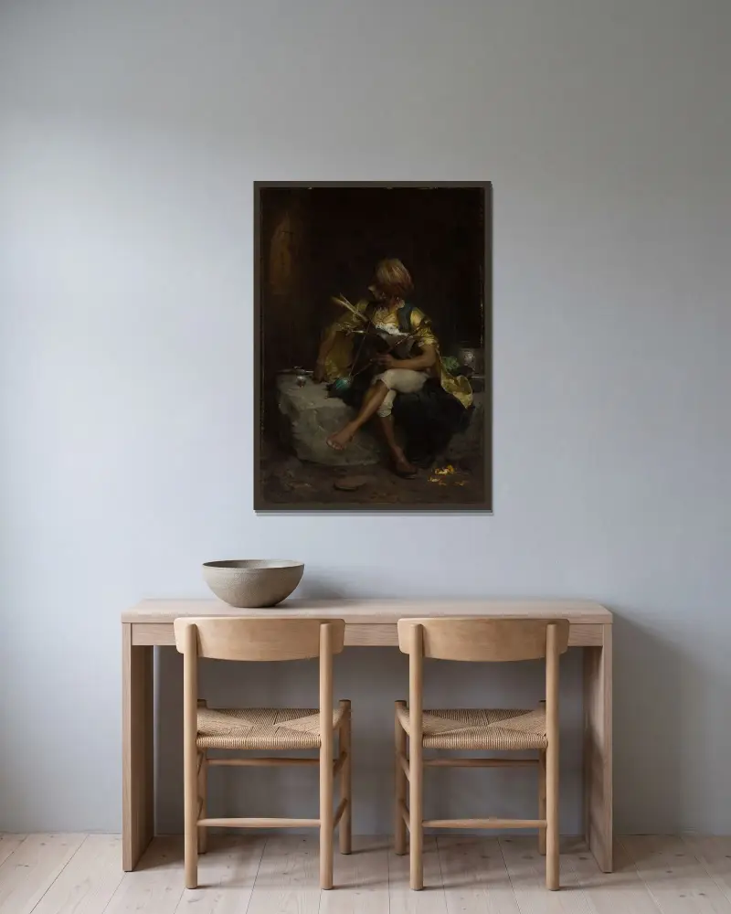 Ein Baschi-Bozuk von Charles Bargue gerahmt an einer Wand