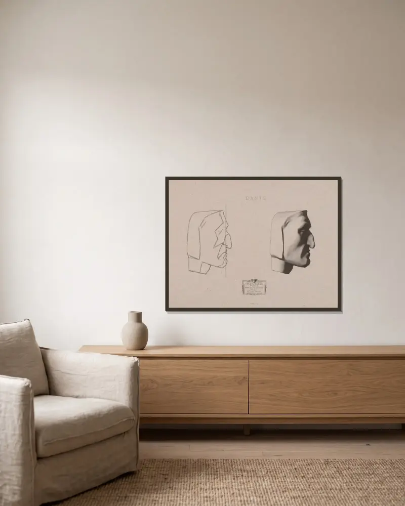 Cours de dessin Pl.36 av Charles Bargue inramad på en vägg