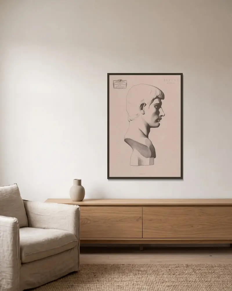 Cours de dessin Pl.38 av Charles Bargue inramad på en vägg