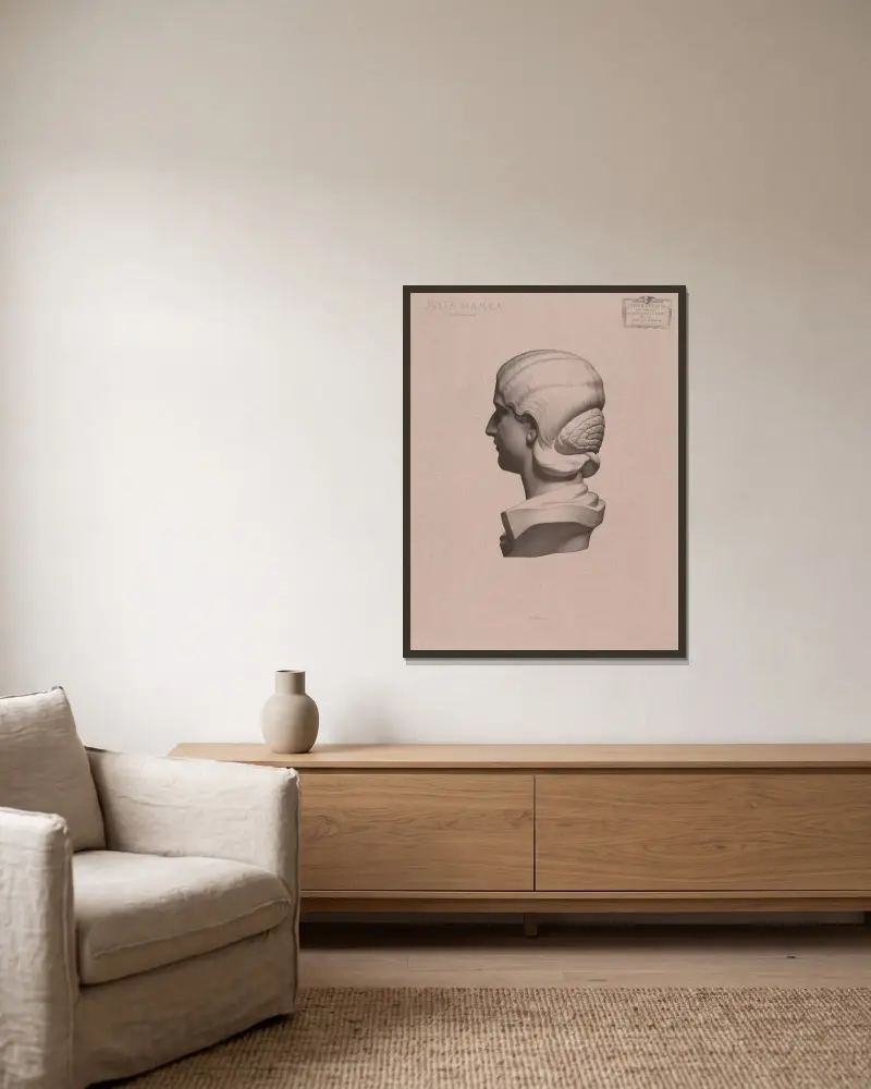 Cours de dessin Pl.42 av Charles Bargue inramad på en vägg