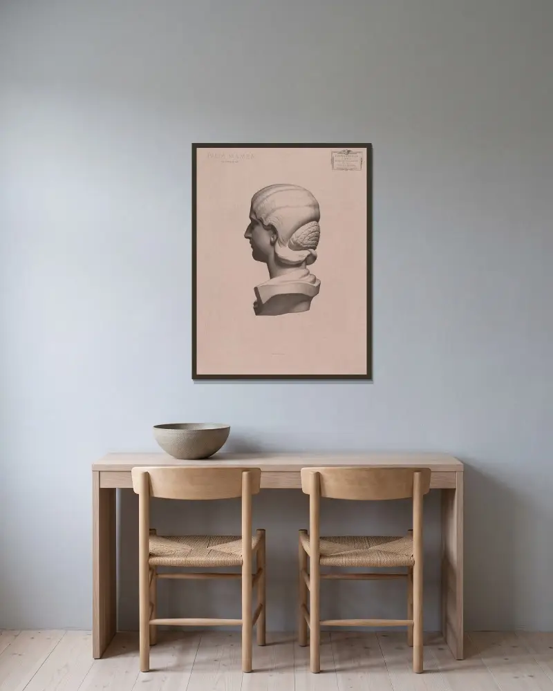 Cours de dessin Pl.42 av Charles Bargue inramad på en vägg