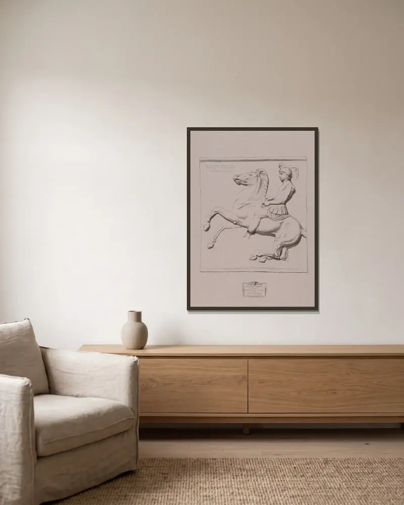 Cours de dessin Pl.68 av Charles Bargue inramad på en vägg