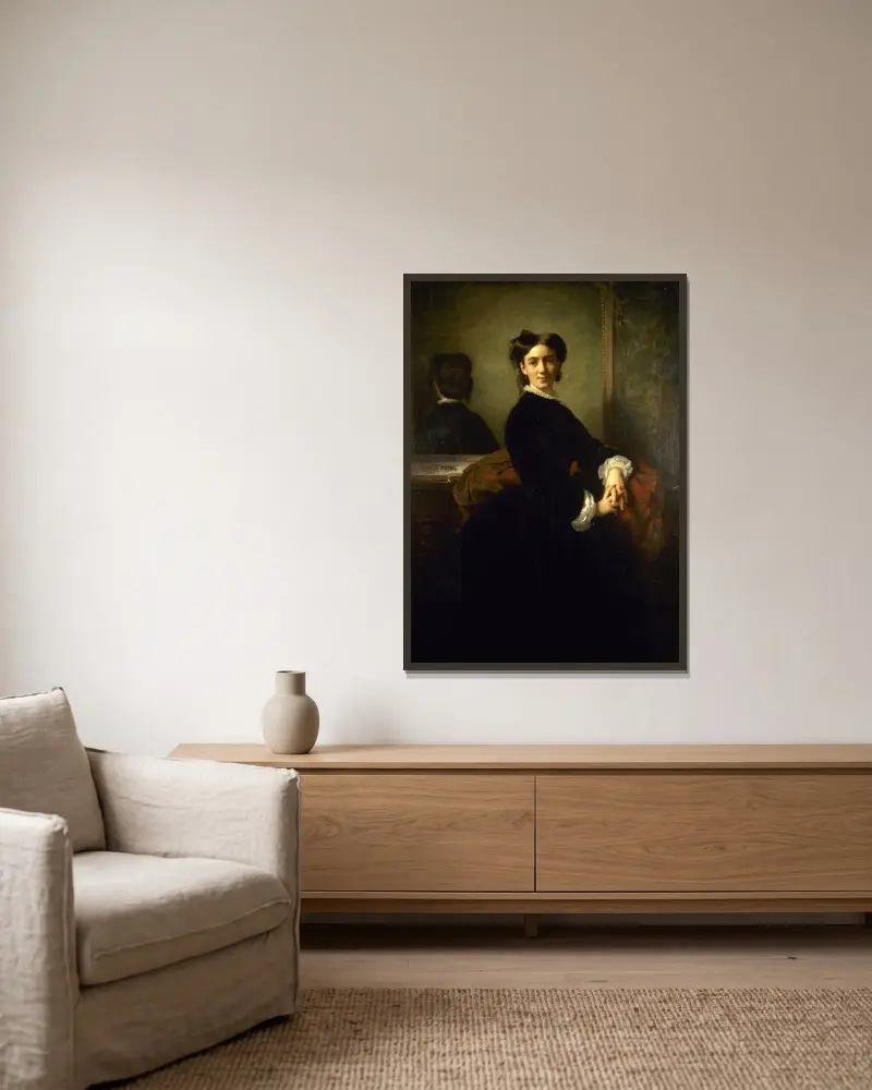 Portrait de Madame Charles Chaplin av Charles Chaplin inramad på en vägg