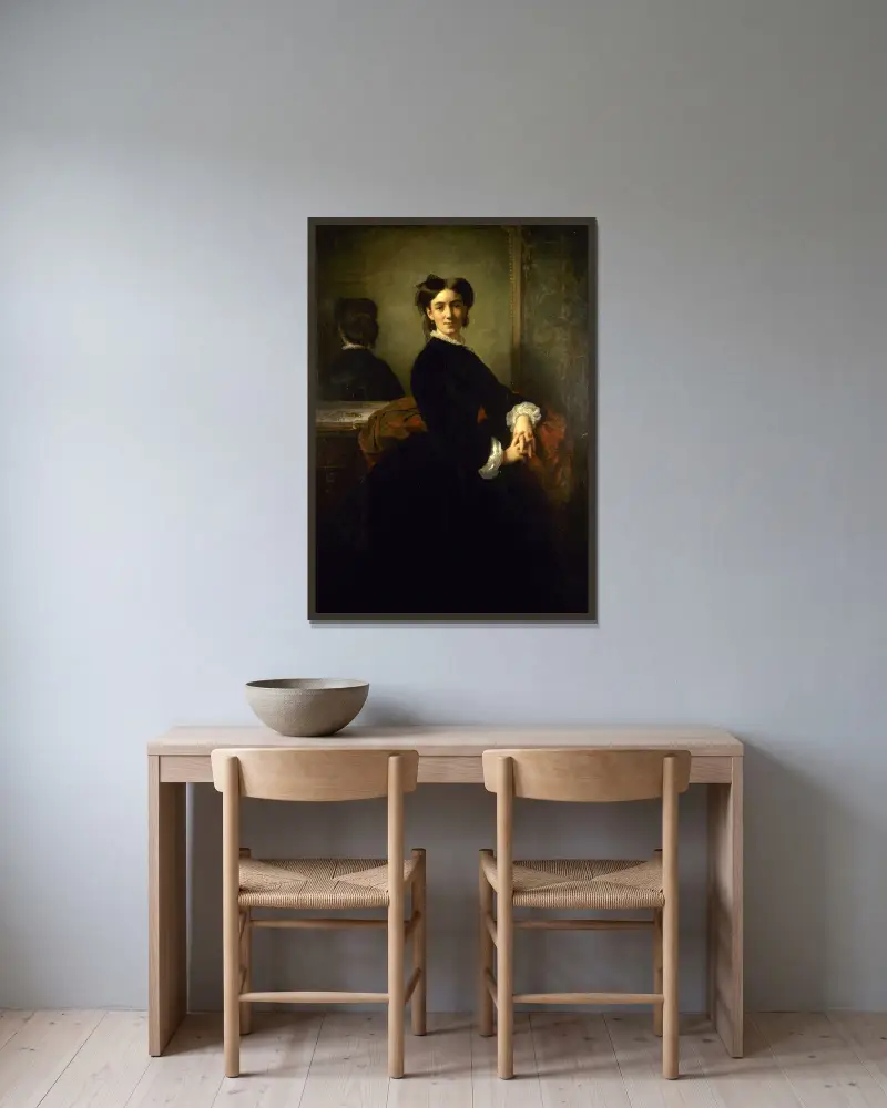 Portrait de Madame Charles Chaplin av Charles Chaplin inramad på en vägg