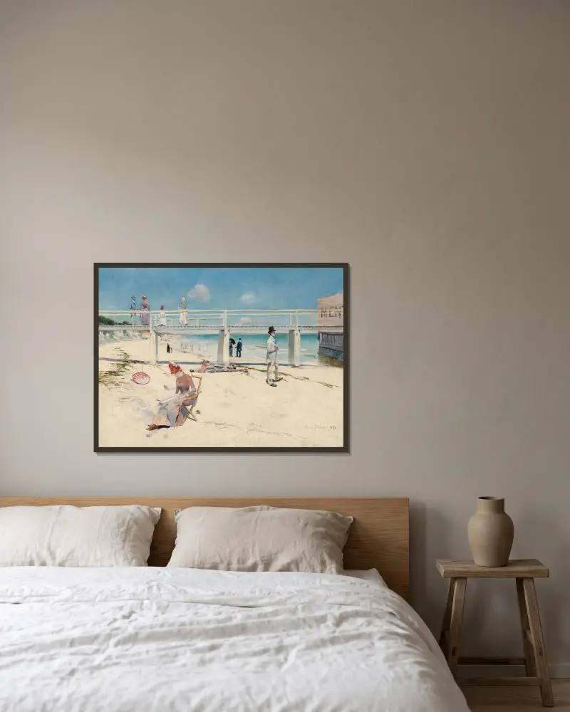 Semester i Mentone av Charles Conder inramad på en vägg