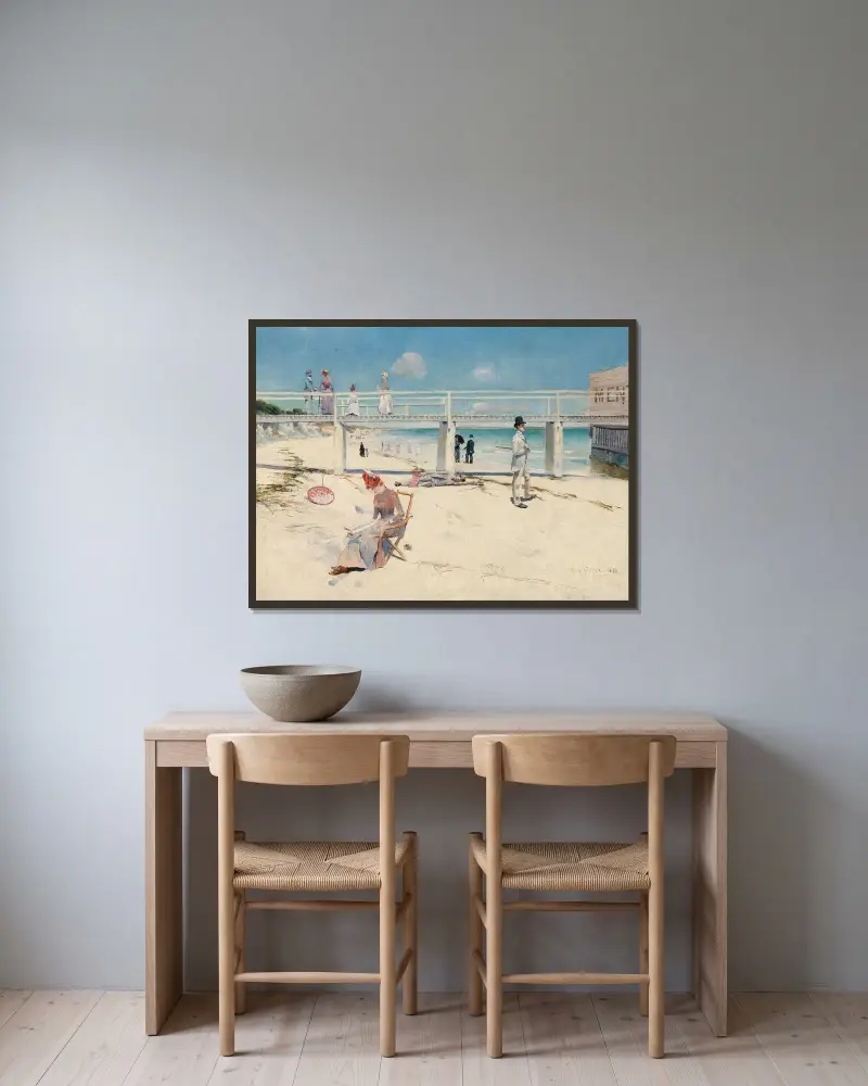Semester i Mentone av Charles Conder inramad på en vägg