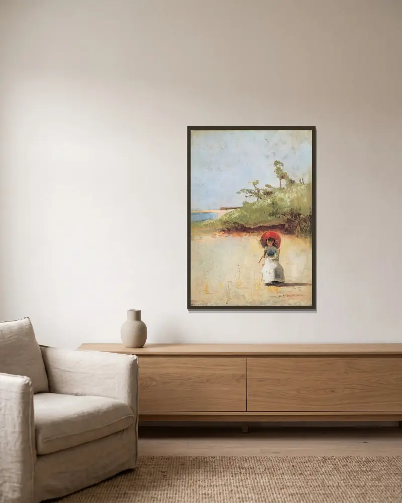En sommardag av Charles Conder inramad på en vägg