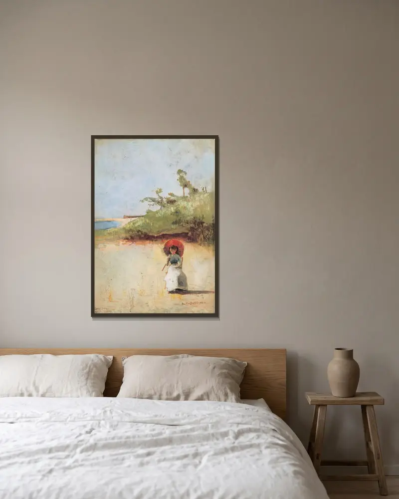 En sommardag av Charles Conder inramad på en vägg