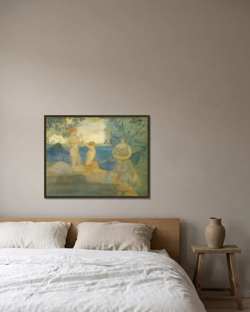 I drömmens land eller Magnolior av Charles Conder inramad på en vägg