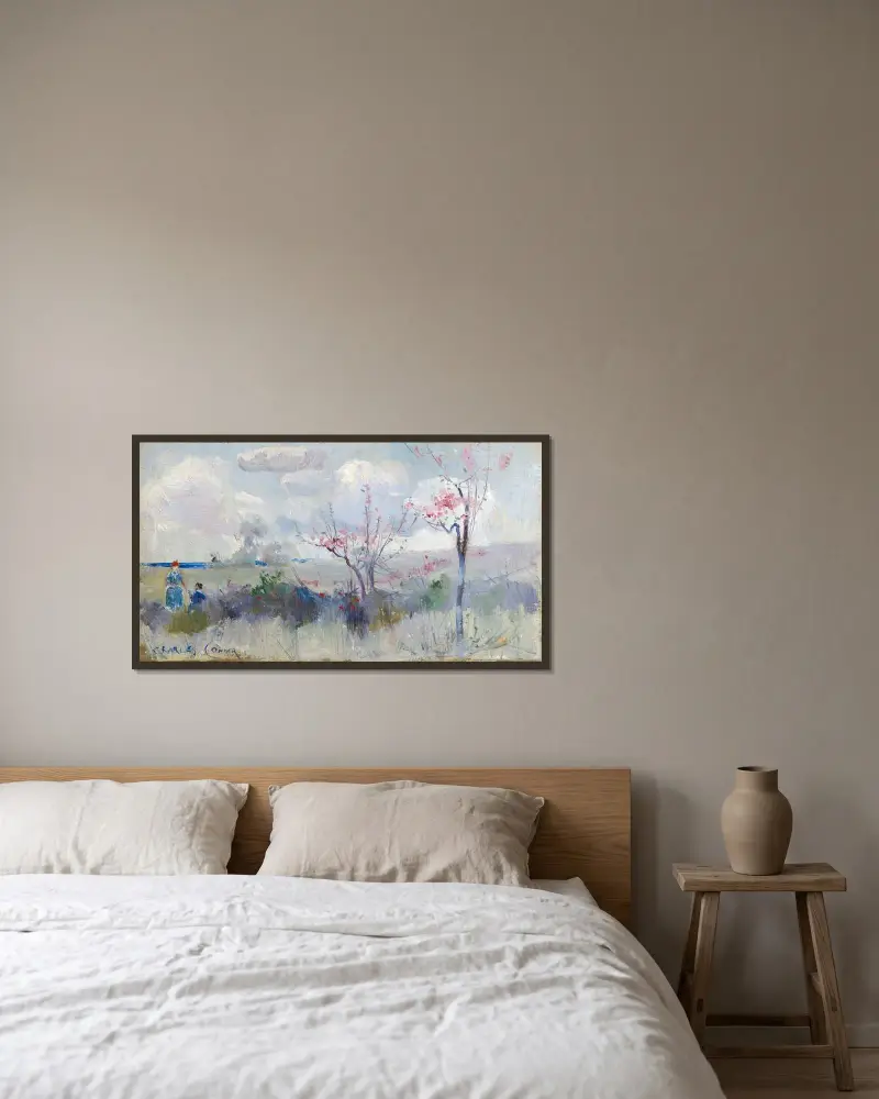 Herrick’s Blossoms av Charles Conder inramad på en vägg