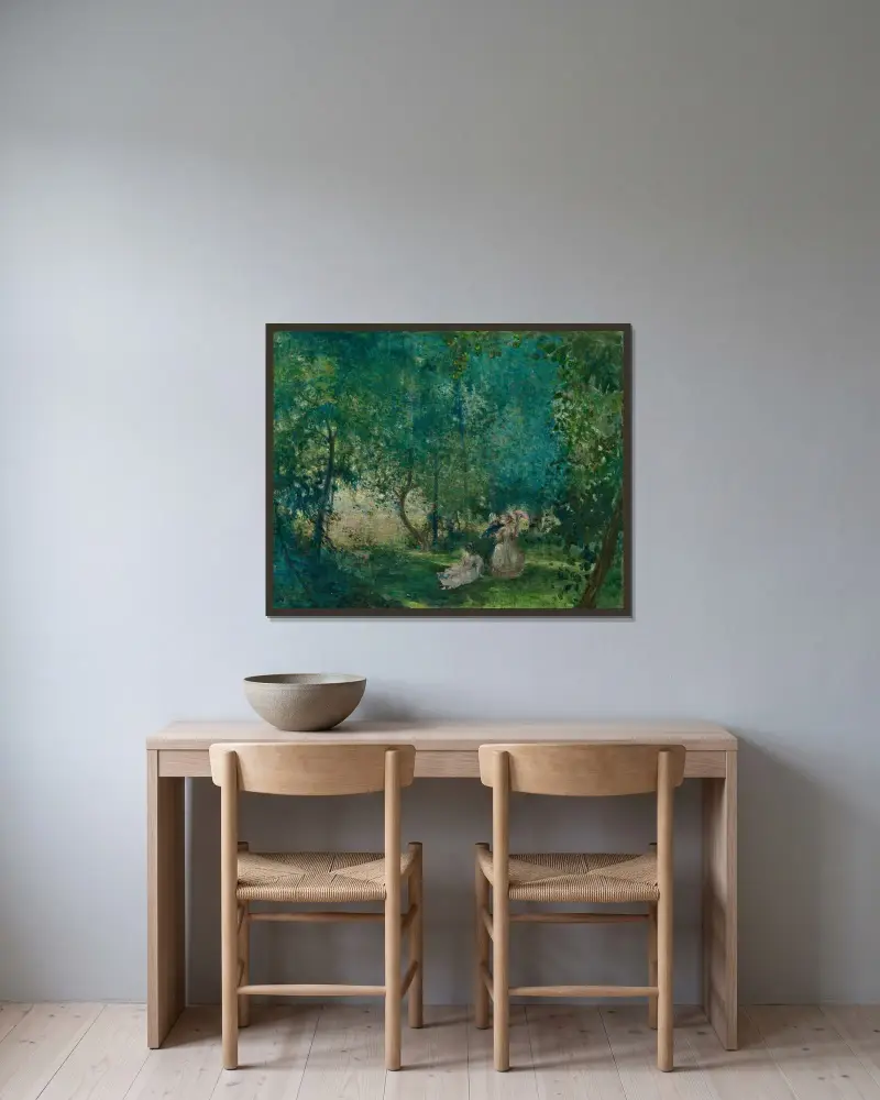 I skogen av Charles Conder inramad på en vägg