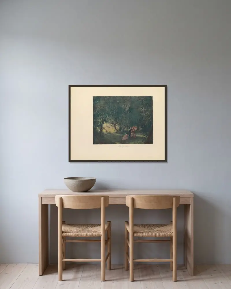 I skogen av Charles Conder inramad på en vägg