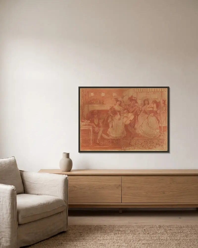 Der Gitarrist von Charles Conder gerahmt an einer Wand